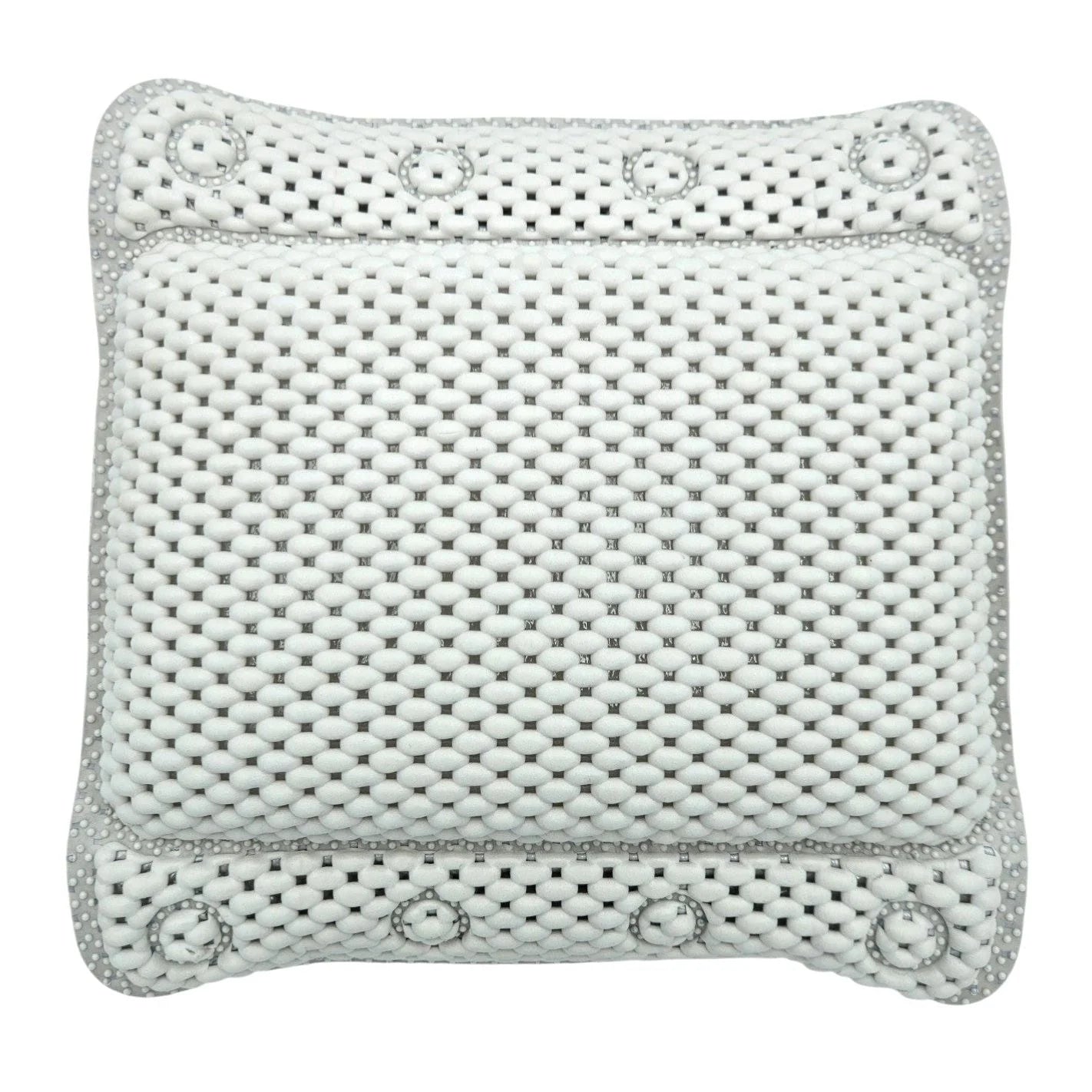 Badewannenkissen in Grau mit Saugnäpfen, sorgt für Komfort beim Baden