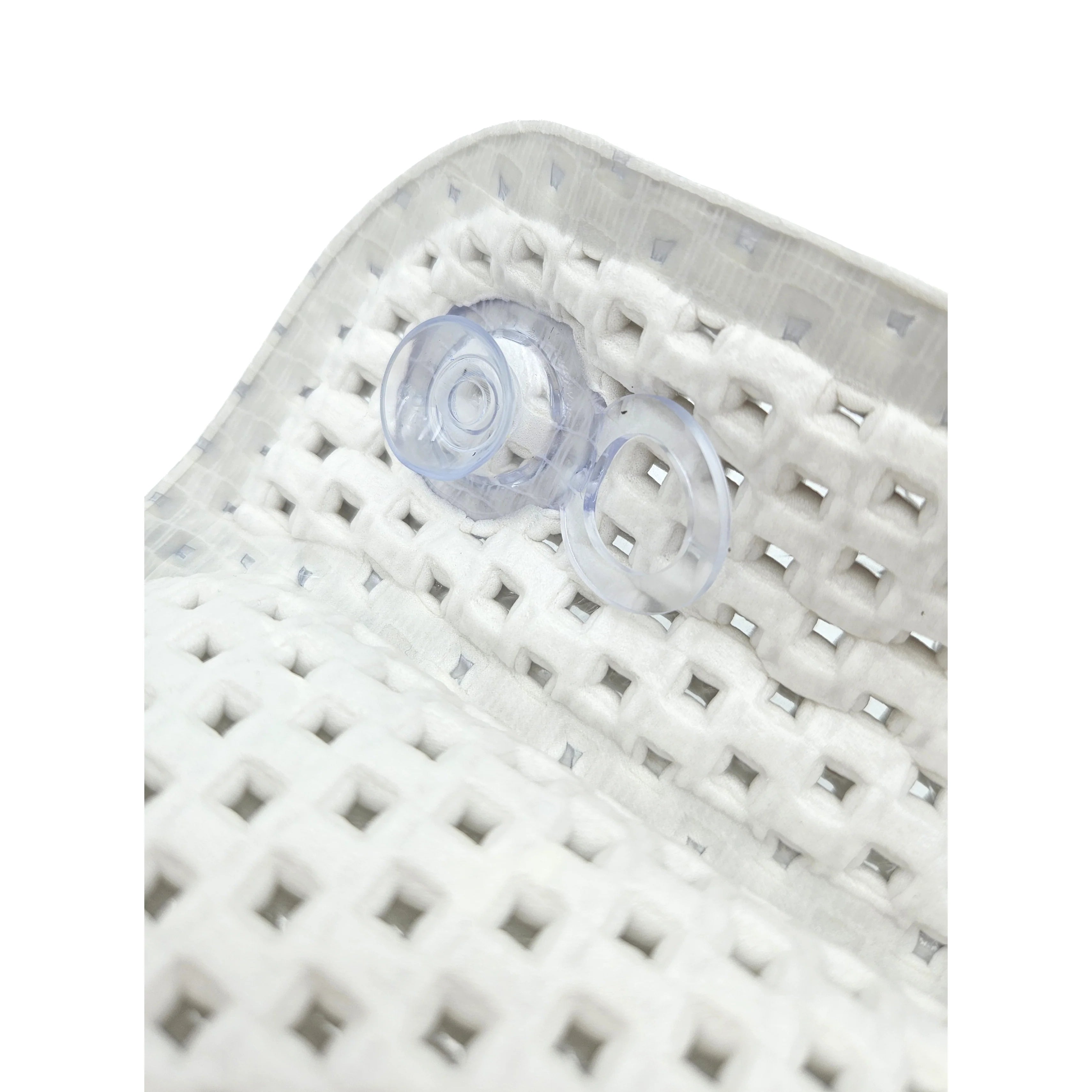 Badewannenkissen in Grau und Blau, mit praktischen Saugnäpfen für Stabilität