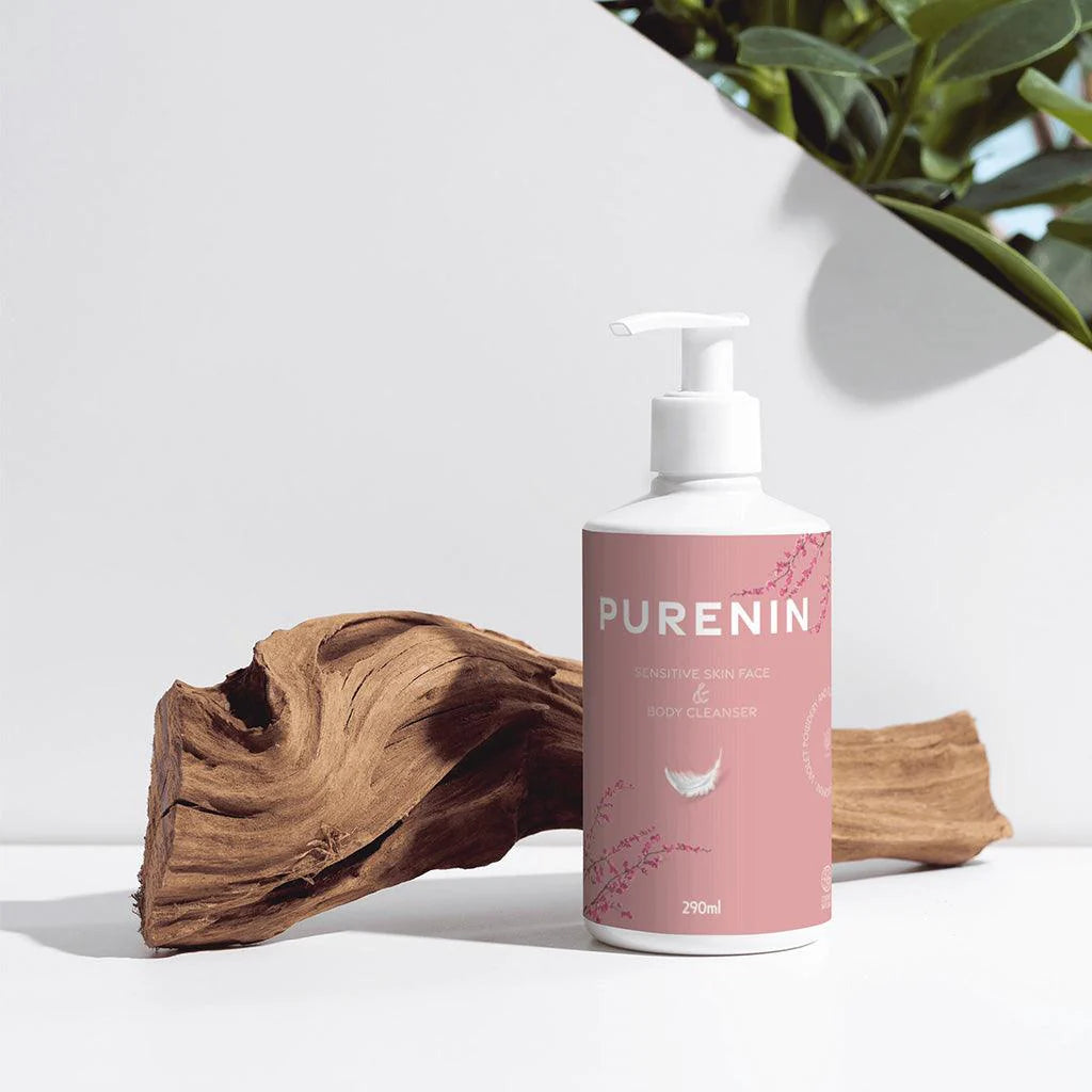 Purenin Gesichtsreiniger, Produktdetails und Anwendungshinweise auf der Verpackung