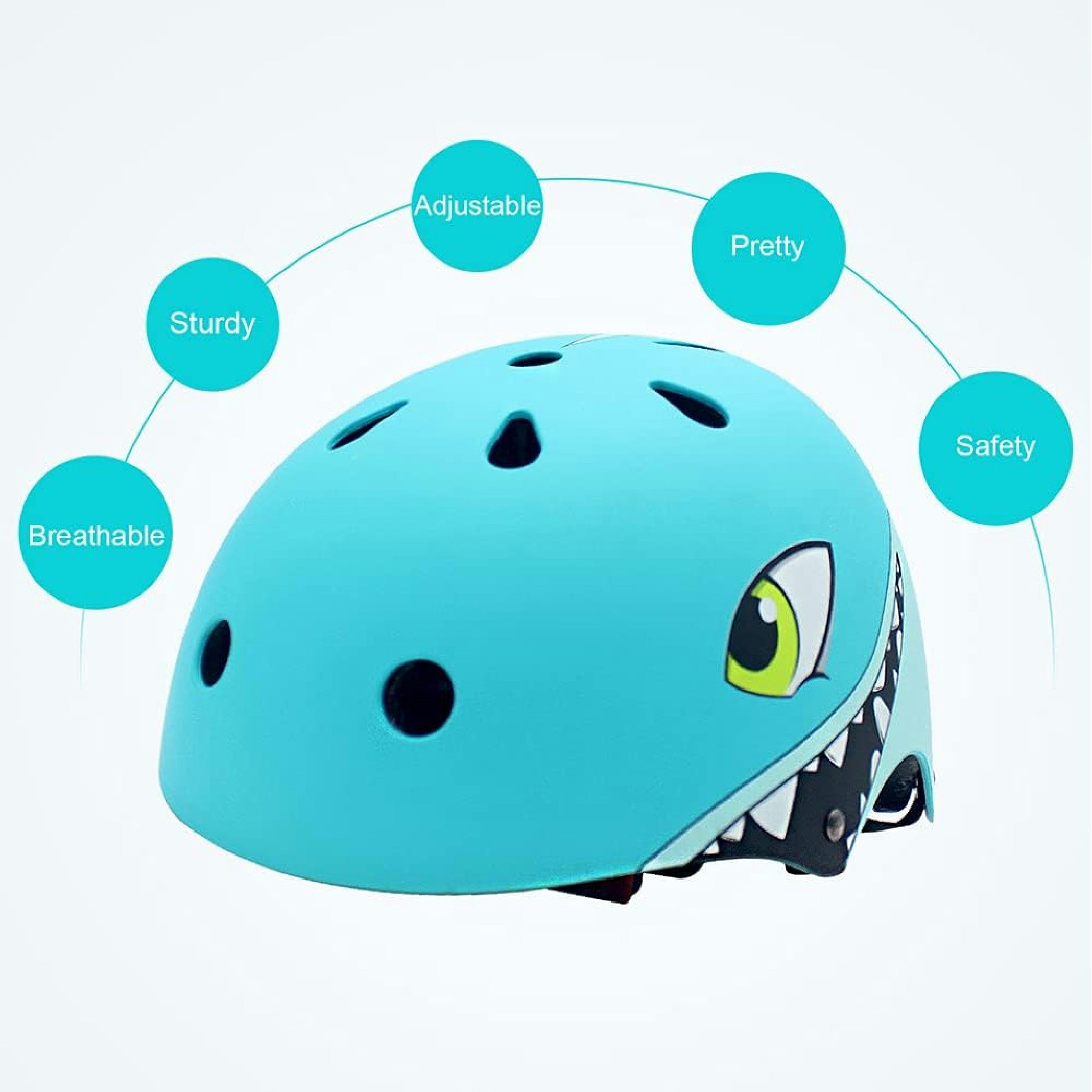 Casco Bici Bambino 2 3 4 5 Anni, Caschi per Bambini degli Cartone Animato Sicurezza Protezione della Testa 50-54CM per Bambini Leggero Traspirante Hauptansicht