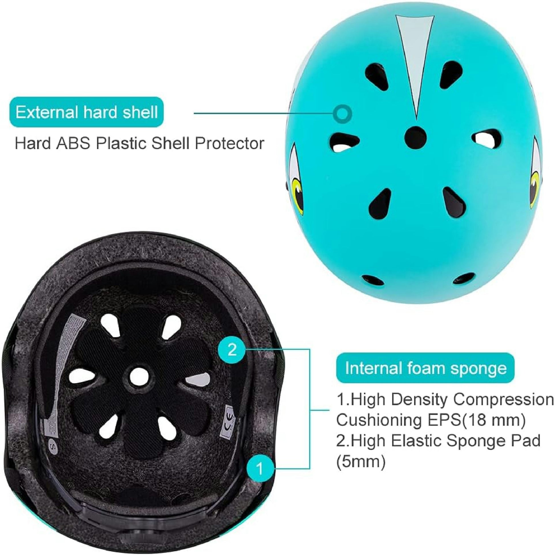 Casco Bici Bambino 2 3 4 5 Anni, Caschi per Bambini degli Cartone Animato Sicurezza Protezione della Testa 50-54CM per Bambini Leggero Traspirante Hauptansicht