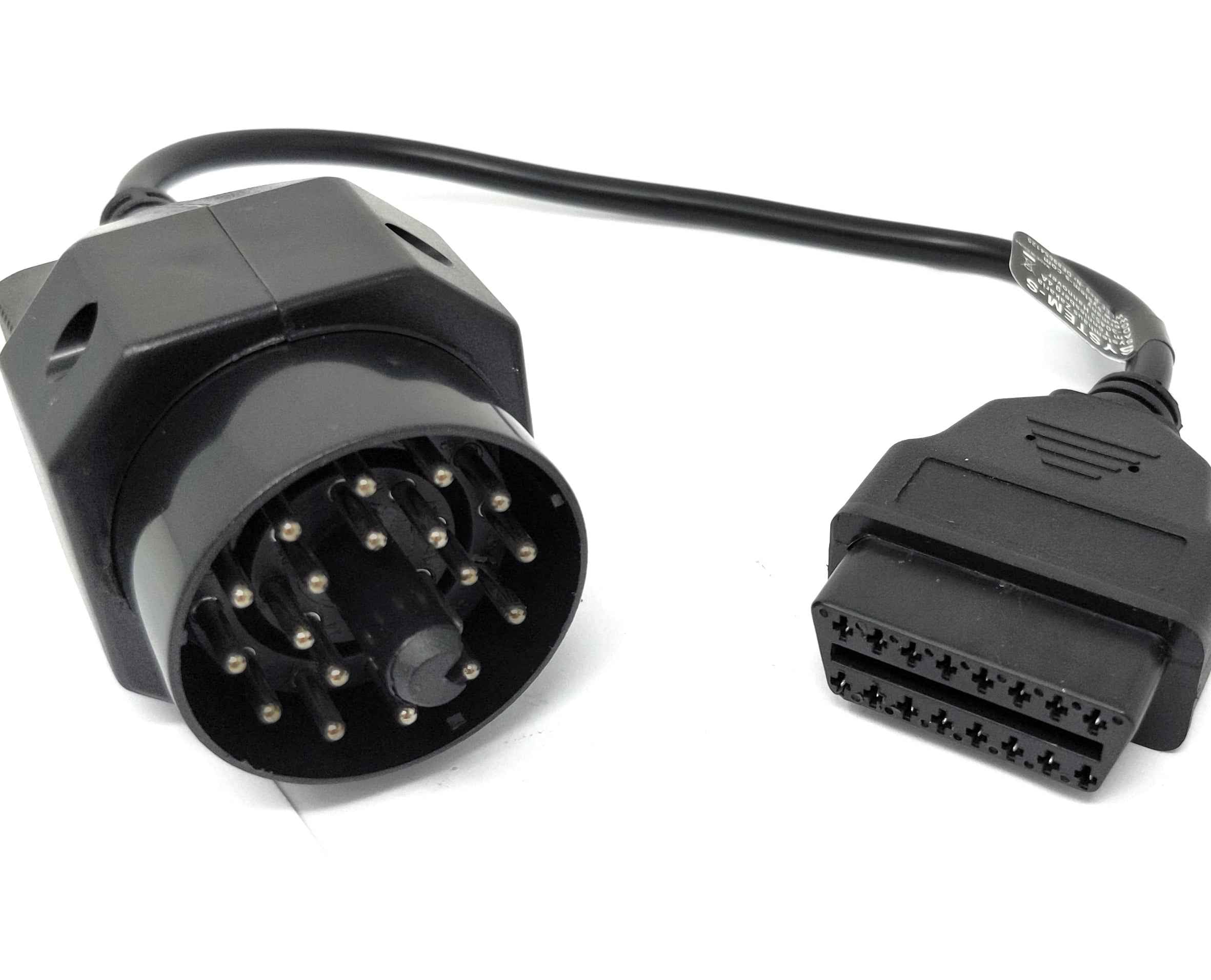 SYSTEM-S OBD Kabel 35 cm OBD 2 Buchse für BMW 20pin in Schwarz für Auto Diagnose
