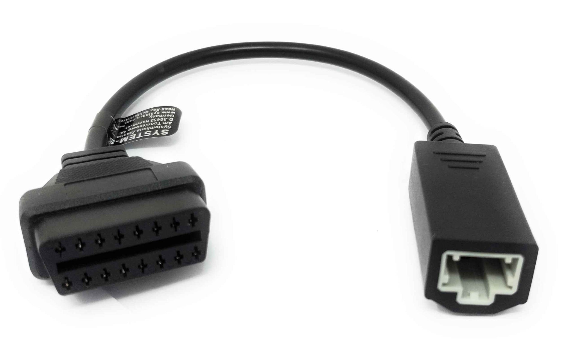SYSTEM-S OBD Kabel 30 cm OBD 2 Buchse für Honda 3pin in Schwarz für Auto Diagnose