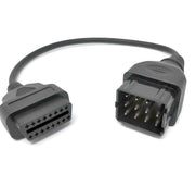 SYSTEM-S OBD Kabel 40 cm OBD 2 Buchse für Renault 12pin in Schwarz für Auto Diagnose