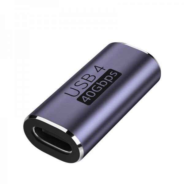 SYSTEM-S USB4 USB Adapter Typ C Buchse zu Buchse 40 Gbit/s USB 4.0 Kabel in Grau