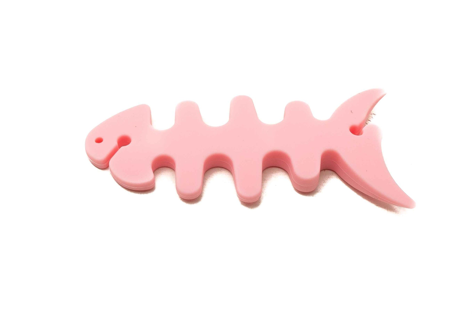 SYSTEM-S Kabelmanager Wrap Kabelaufroller Fischform Silikon Aufwickler Kabelschutz für Kopfhörer in Pink