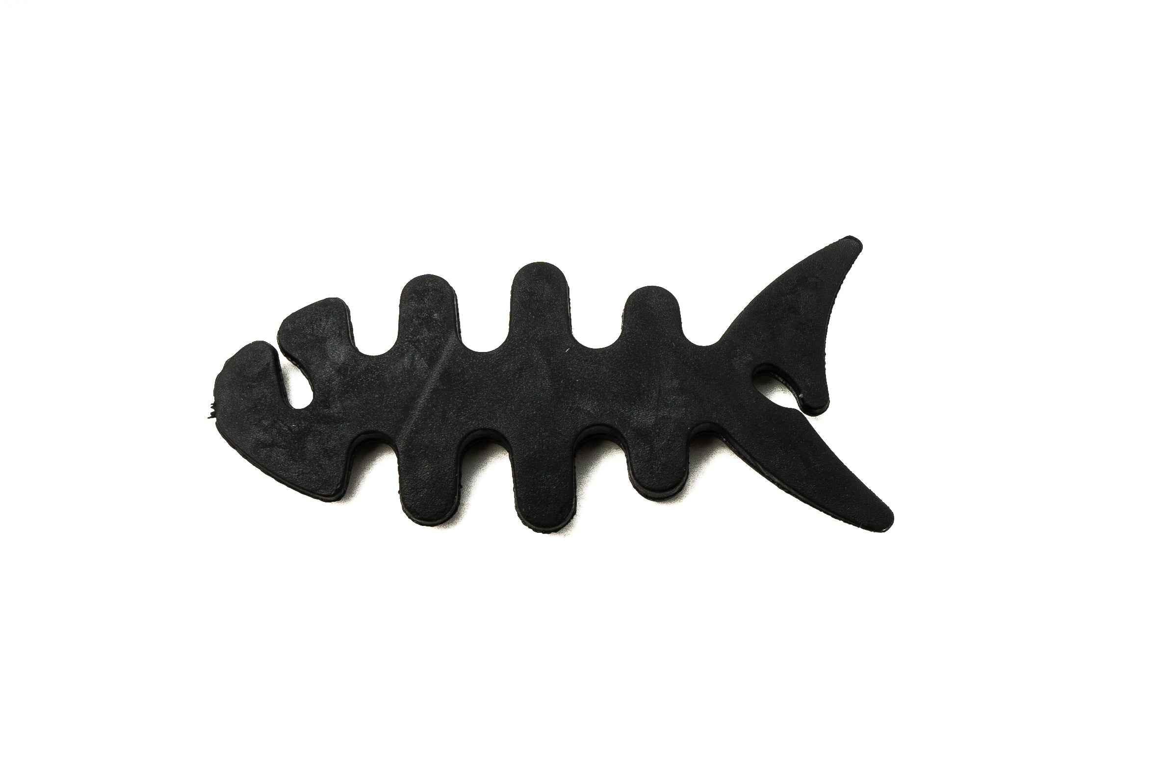 SYSTEM-S Kabelmanager Wrap Kabelaufroller Fischform Silikon Aufwickler Kabelschutz für Kopfhörer in Schwarz