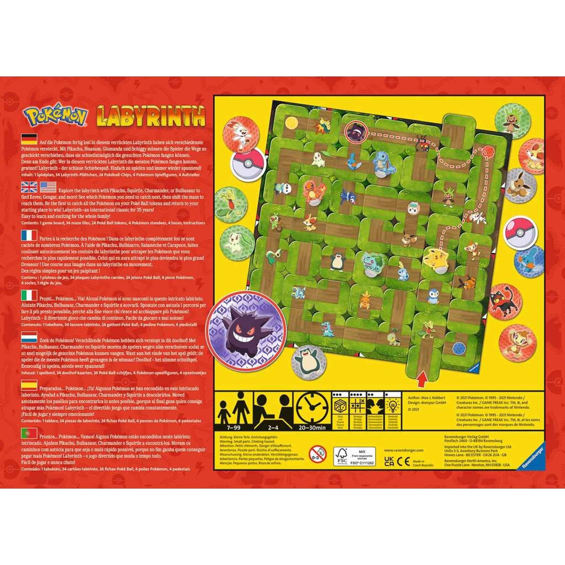 Brettspiel Pokémon Labyrinth für 2-4 Spieler ab 7 Jahren | Ravensburger