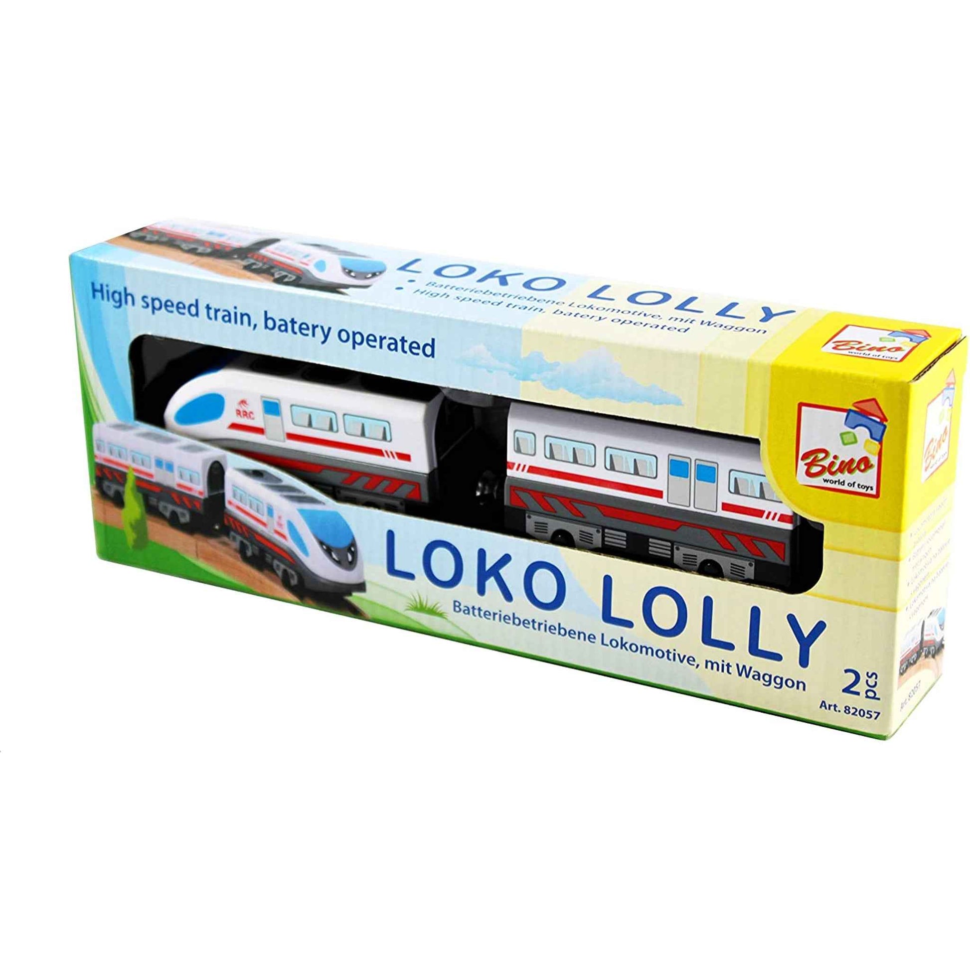 Batteriebetriebene Lokomotive mit Endwagon aus Kunststoff | Bino & Mertens