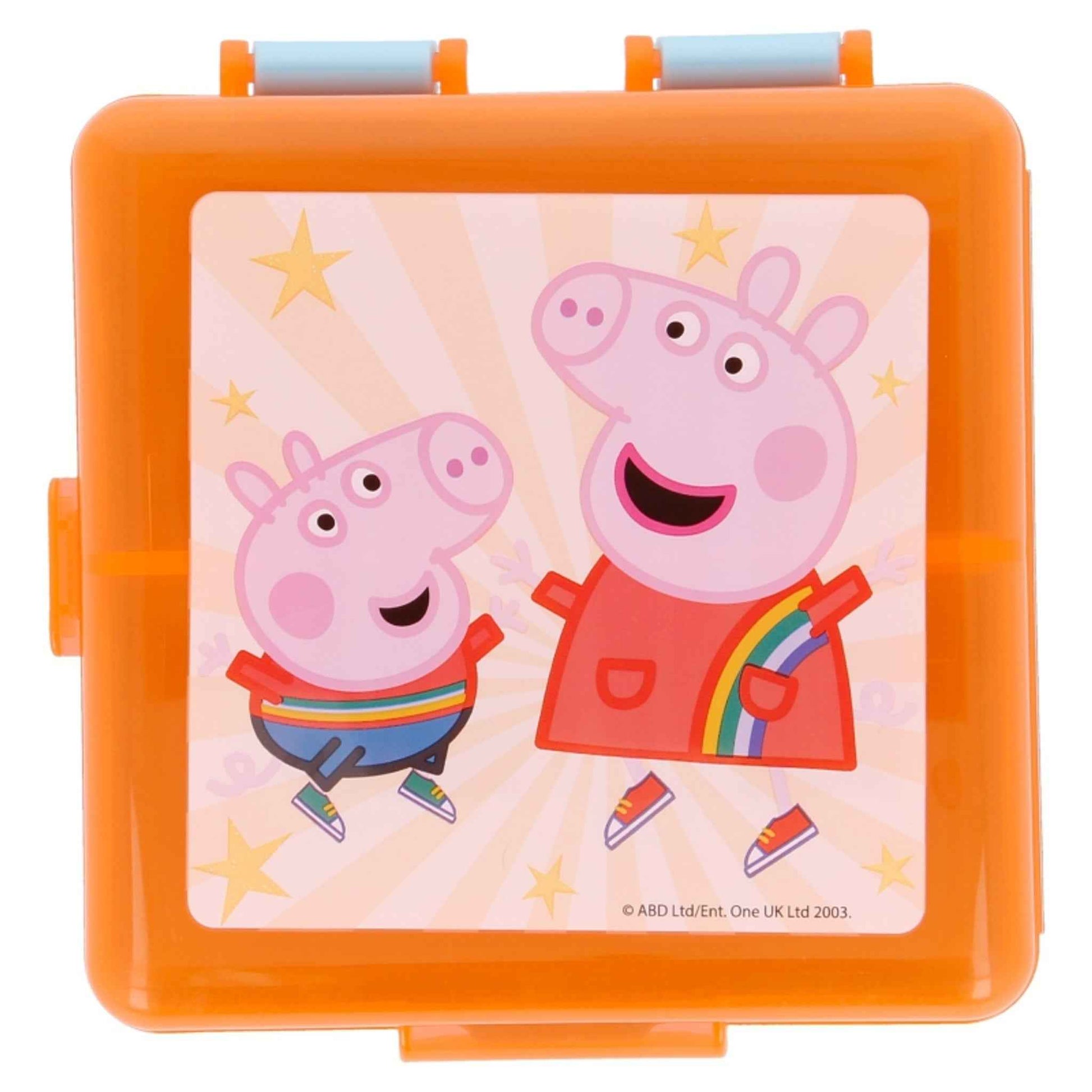 Sandwichbox Peppa Pig quadratisch Kunststoff 19,5×16,5×6,7 cm mehrere Fächer