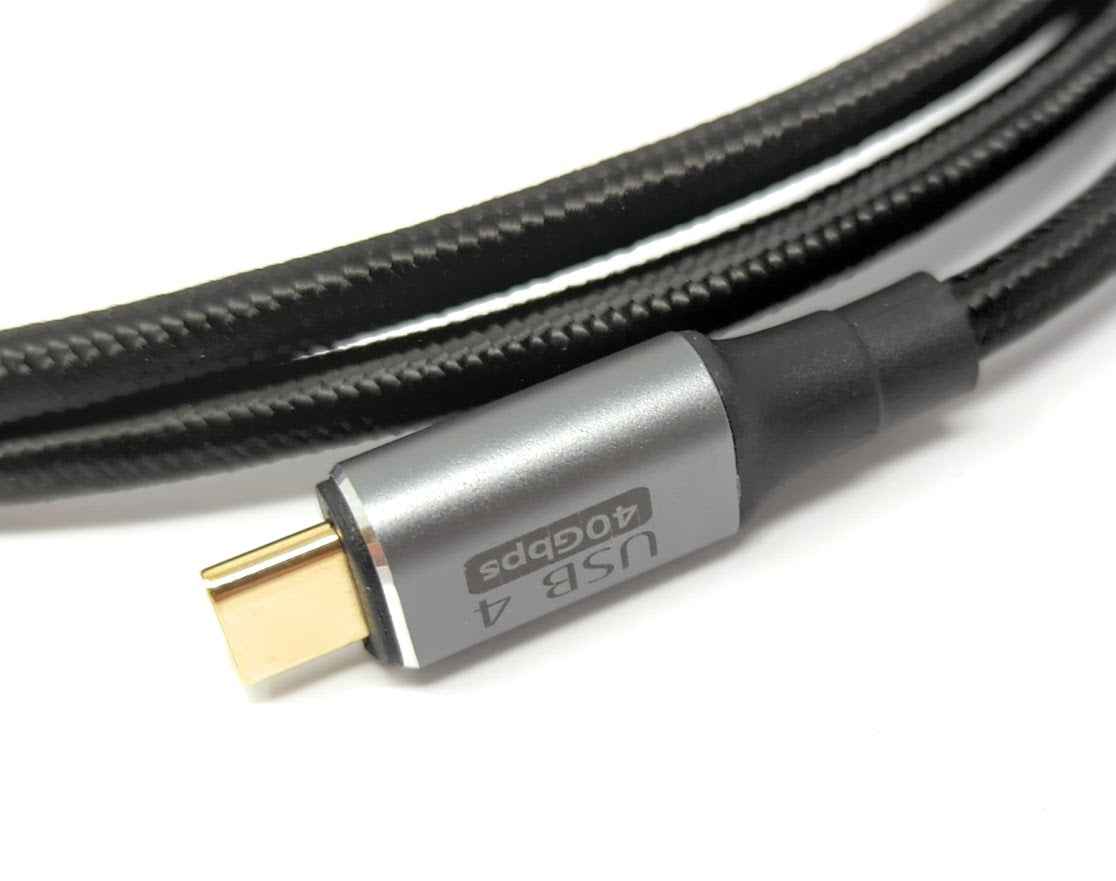 SYSTEM-S USB4 USB Kabel 200 cm Typ C Stecker zu Stecker 20 Gbit/s USB 4.0 geflochten Schwarz