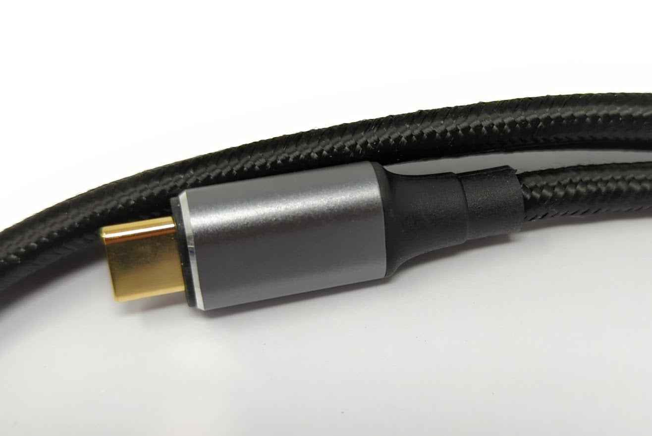 SYSTEM-S USB4 USB Kabel 200 cm Typ C Stecker zu Stecker 20 Gbit/s USB 4.0 geflochten Schwarz