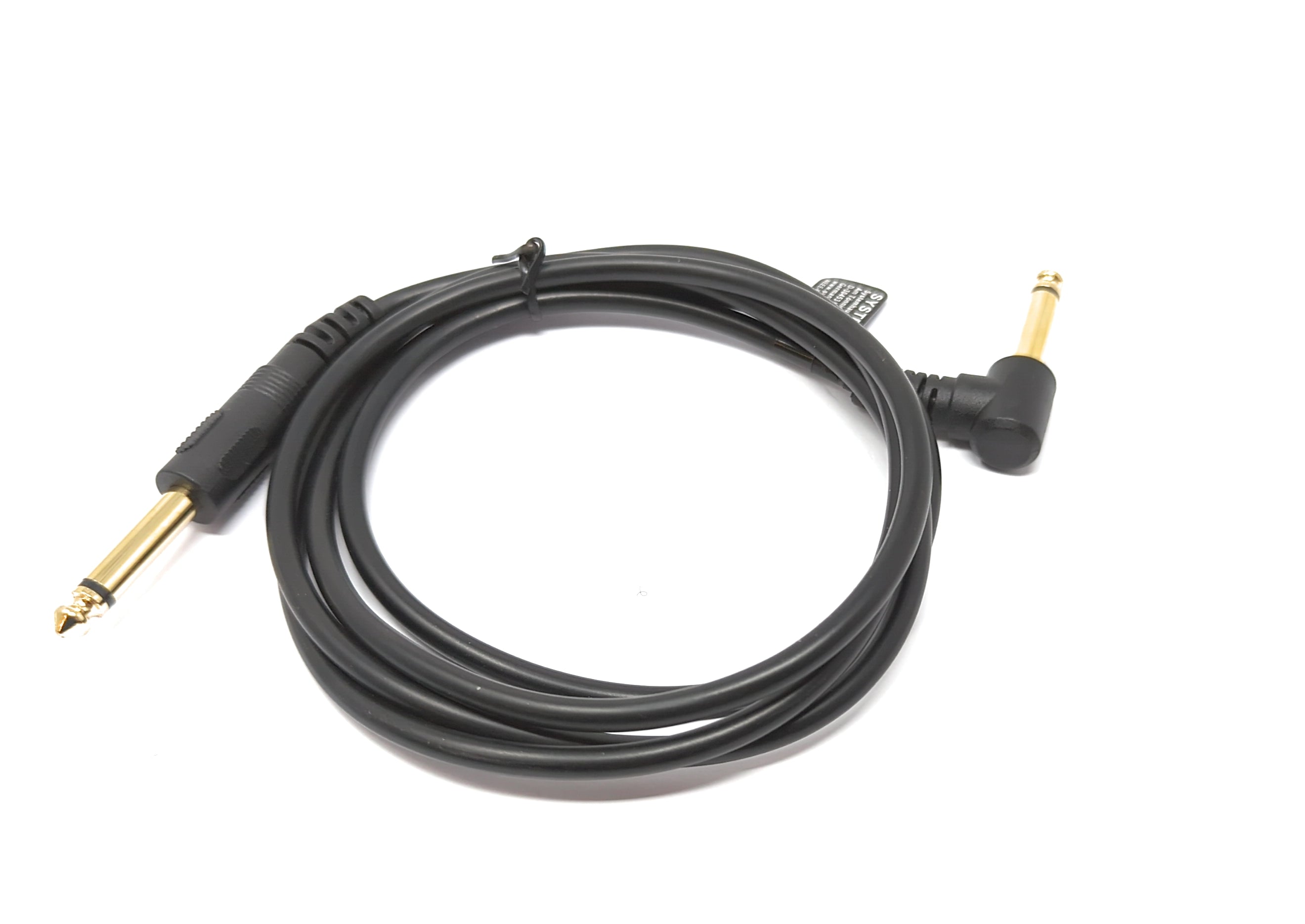 Audio Kabel 150 cm Stereo AUX Klinke 6,35 mm Stecker zu Stecker Winkel Schwarz