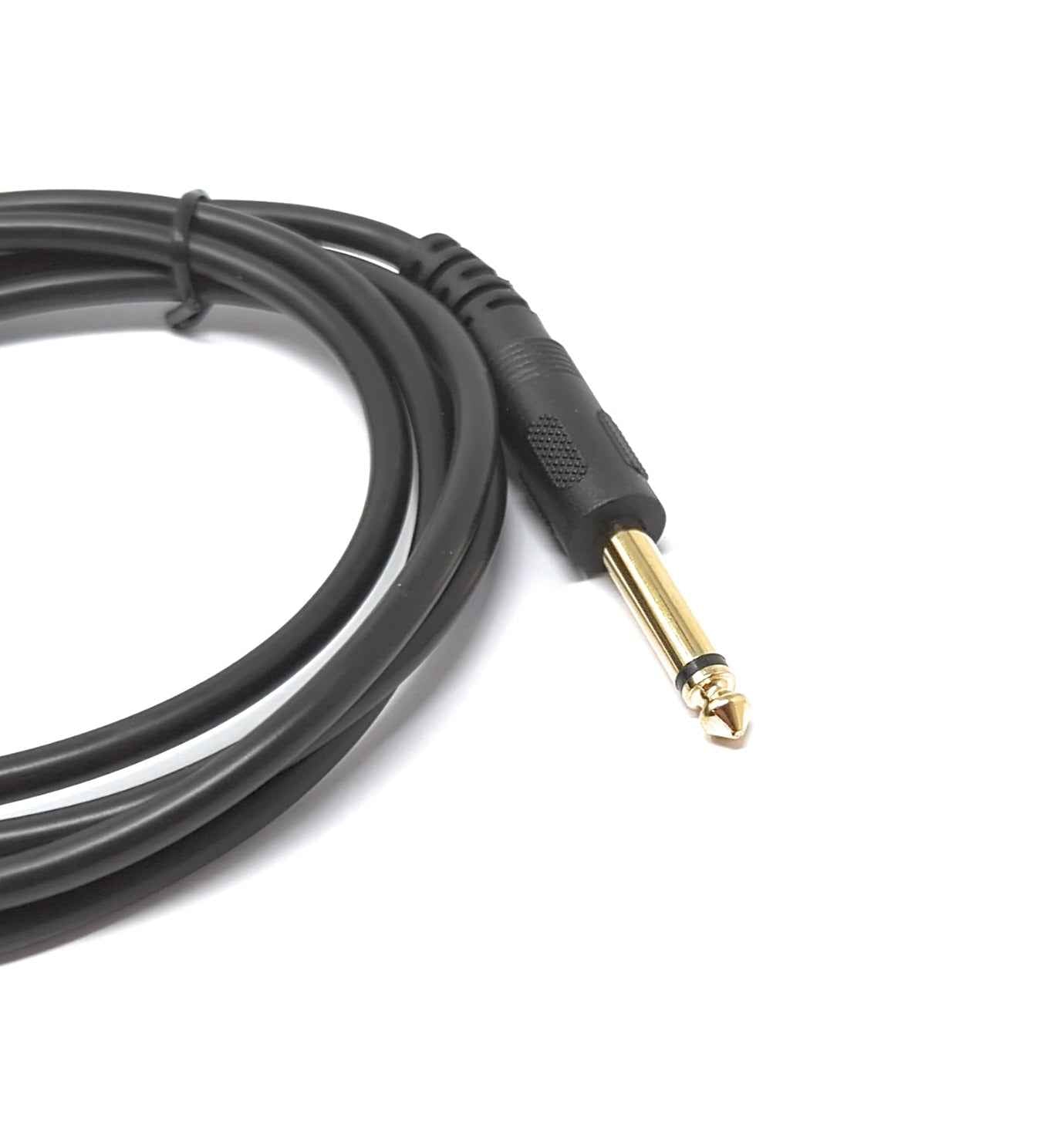 SYSTEM-S Audio Kabel 150 cm Stereo AUX Klinke 6,35 mm Stecker zu Stecker Winkel Schwarz