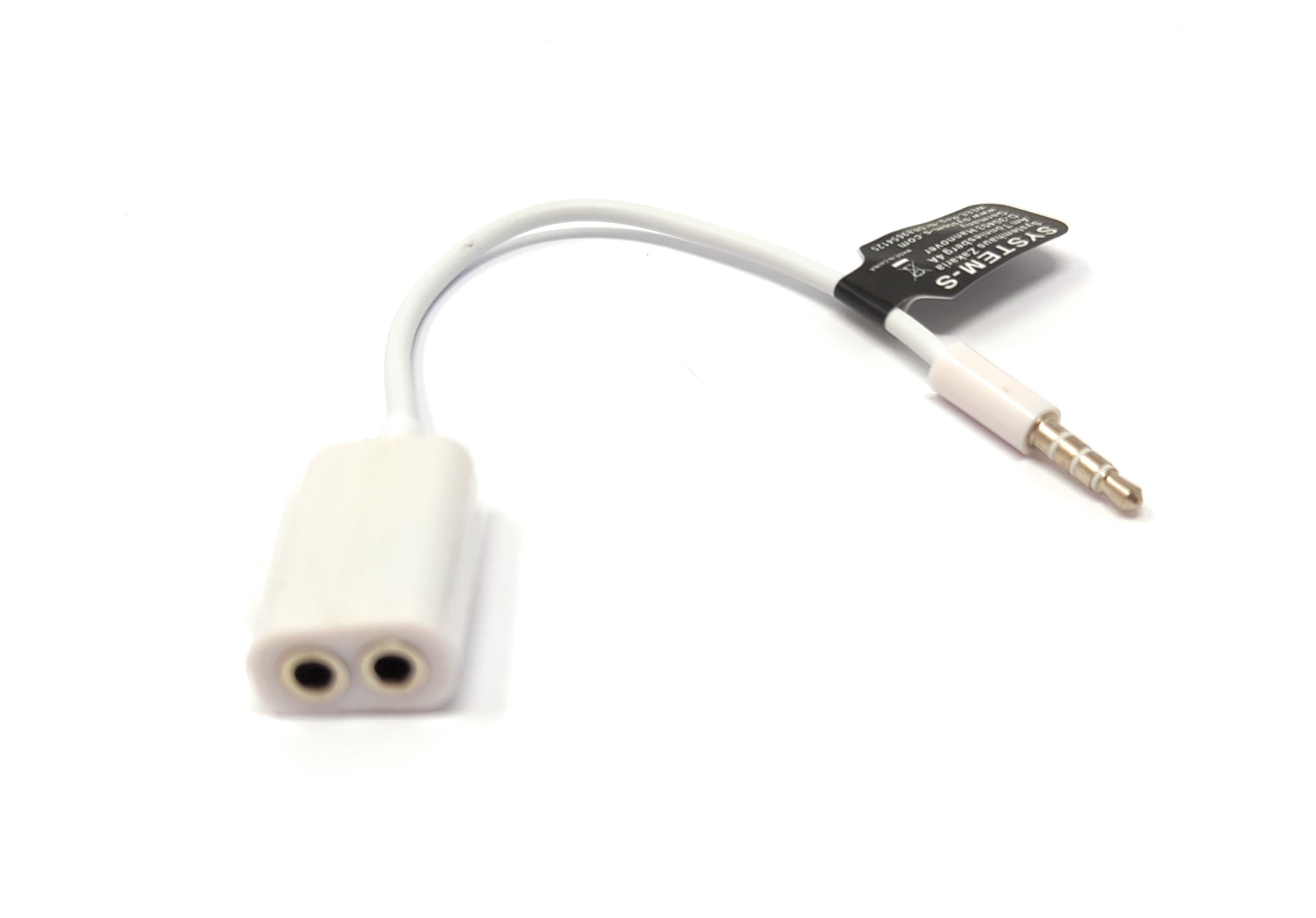 Audio Y Splitter Kabel 15 cm weiß 3,5 mm Klinke Stecker auf Buchse | System-S