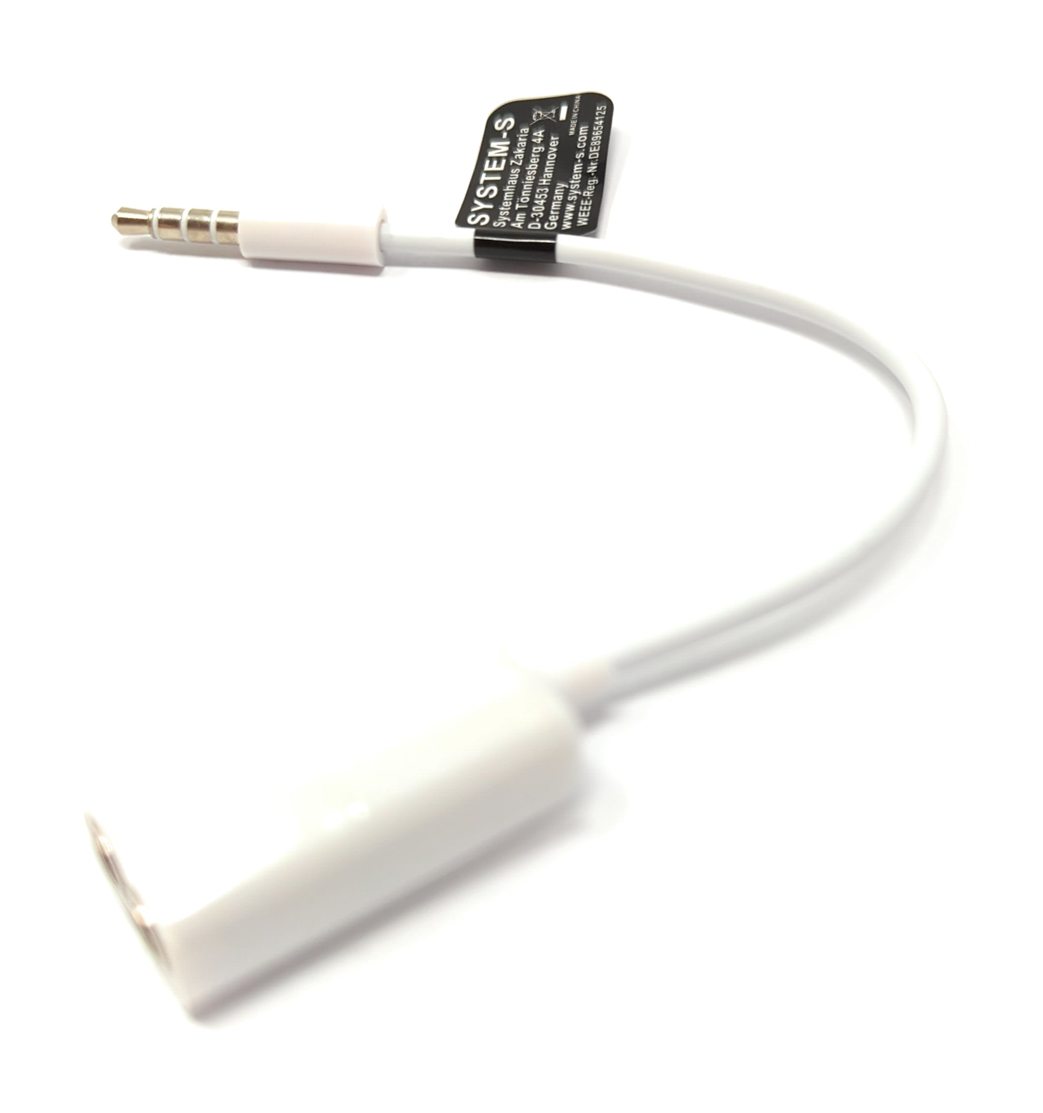 Audio Y Splitter Kabel 15 cm weiß 3,5 mm Klinke Stecker auf Buchse | System-S