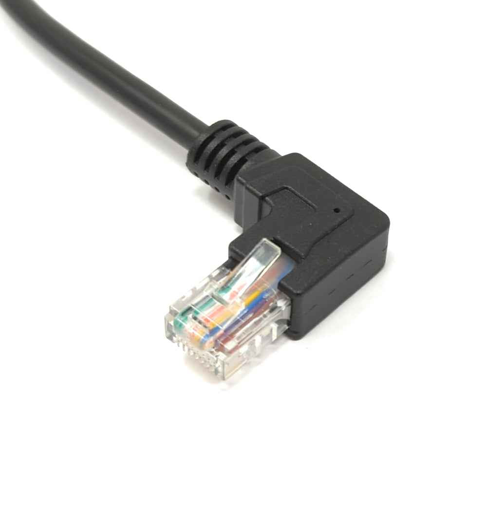 SYSTEM-S LAN Kabel 30 cm RJ45 Stecker zu 8 pin Terminalblock Winkel in Schwarz