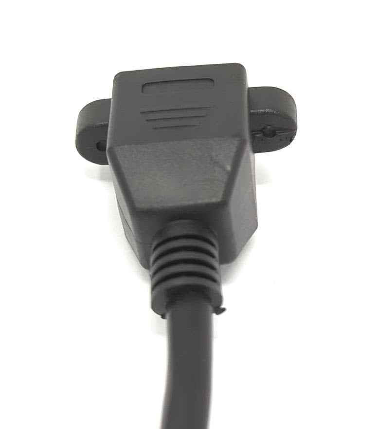 SYSTEM-S LAN Kabel 30 cm 8P8C Stecker zu Buchse Winkel Schraube in Schwarz