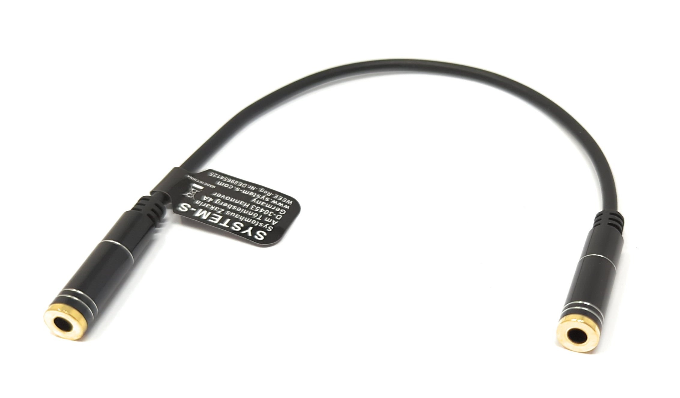 Audio Kabel 20 cm Stereo AUX Klinke 3,5 mm Buchse zu Buchse schwarz 81546964