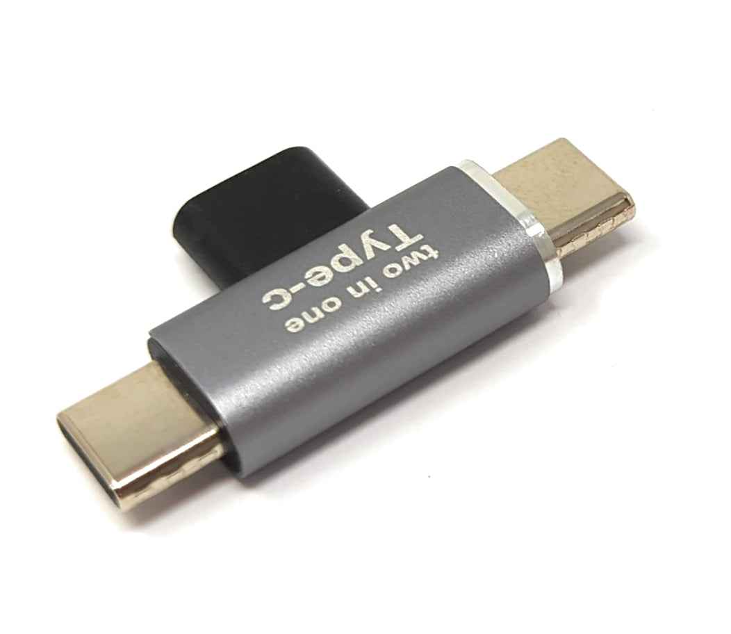 SYSTEM-S USB-C Y-Ladeadapter – 1× USB-C Buchse → 2× USB-C Stecker (gewinkelt)