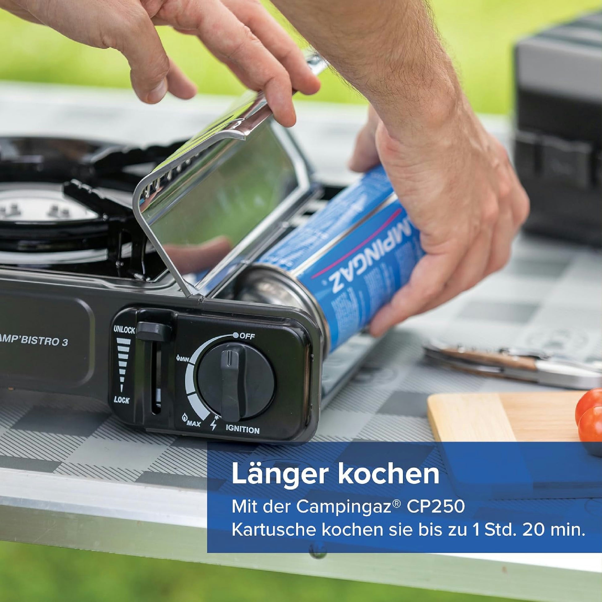 CAMPINGAZ Camp Bistro 3 Réchaud à Gaz, 1 Feu, Réchaud de Camping, Puissance 2200 W, Réchaud Extérieur Compact, avec Mallette pour Un Transport Facile, Noir Hauptansicht