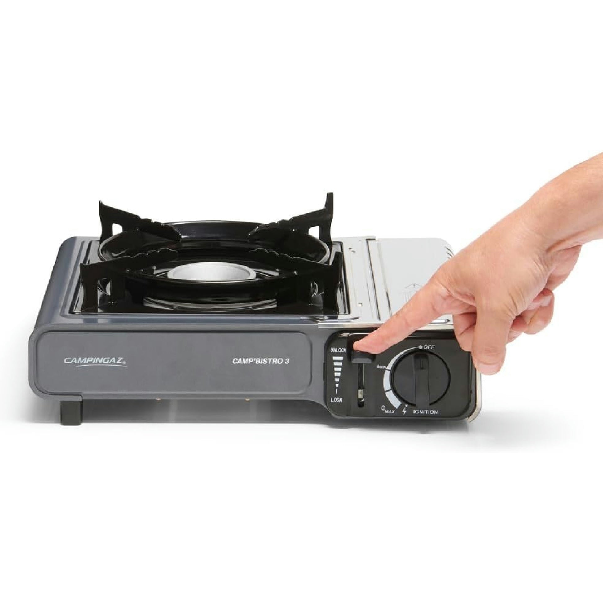 CAMPINGAZ Camp Bistro 3 Réchaud à Gaz, 1 Feu, Réchaud de Camping, Puissance 2200 W, Réchaud Extérieur Compact, avec Mallette pour Un Transport Facile, Noir Hauptansicht