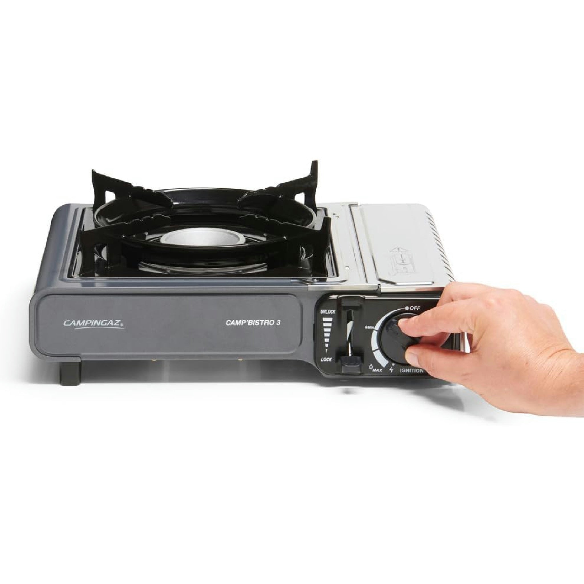 CAMPINGAZ Camp Bistro 3 Réchaud à Gaz, 1 Feu, Réchaud de Camping, Puissance 2200 W, Réchaud Extérieur Compact, avec Mallette pour Un Transport Facile, Noir Hauptansicht