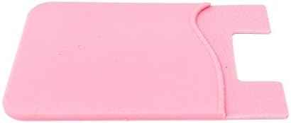 System-S 1x Smartphone Kartenhalter Silkonhülle Kartenetui in Pink