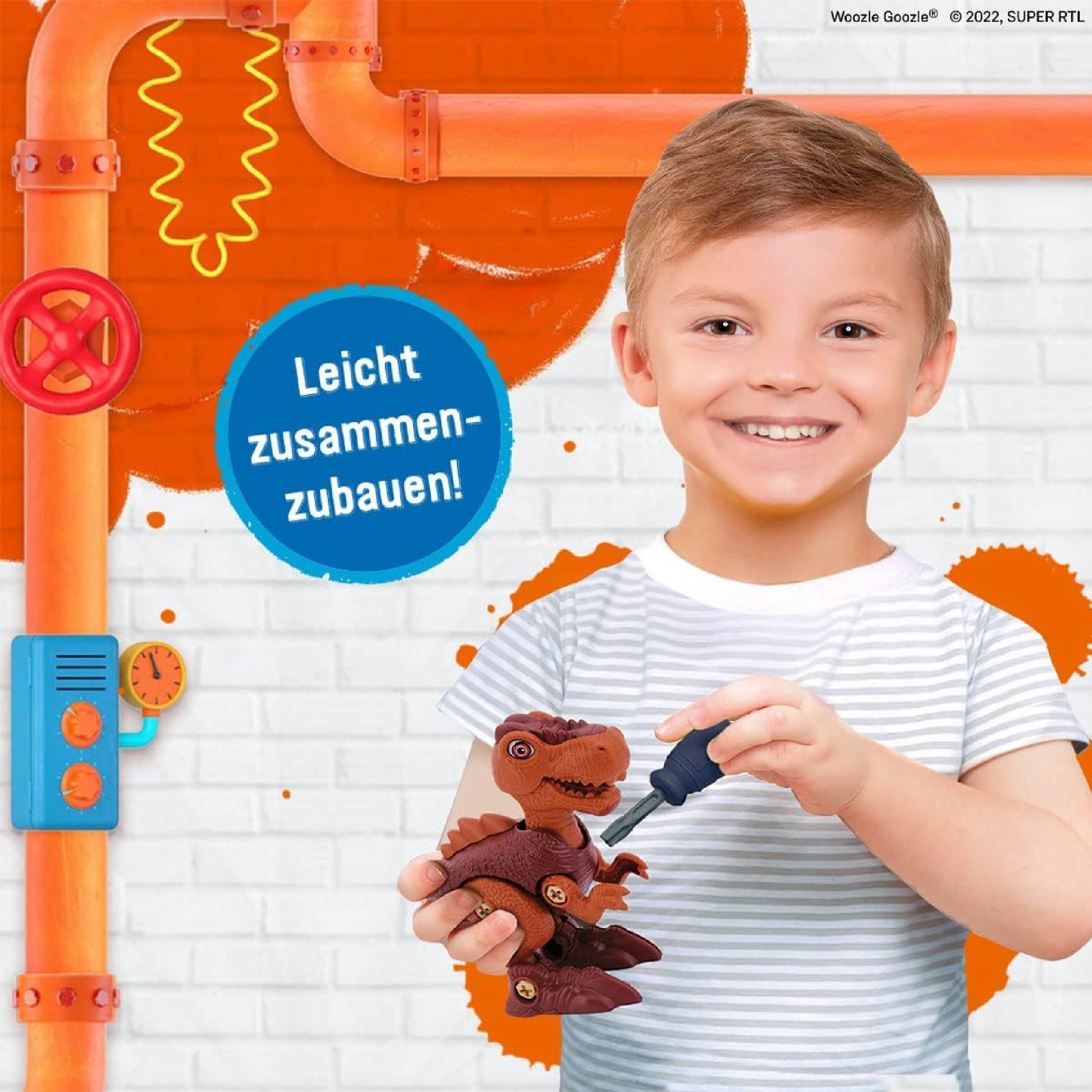 Lisciani - WOOZLE GOOZLE - T-Rex Dinosaurier - Bauspiel Für Kinder ab 6 Jahren - Dinosaurier Spielzeug Zu Montieren - Bewegt Sich Durch Räder unter den Beinen Hauptansicht