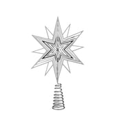 Tannenbaumspitze silber 20x13 cm Weihnachtsbaumspitze Christbaumspitze