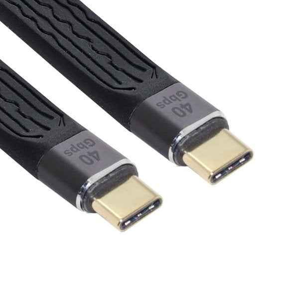 SYSTEM-S USB4 USB Kabel 14 cm Typ C Stecker zu Stecker Flexibel Flach 40 Gbit/s USB 4.0