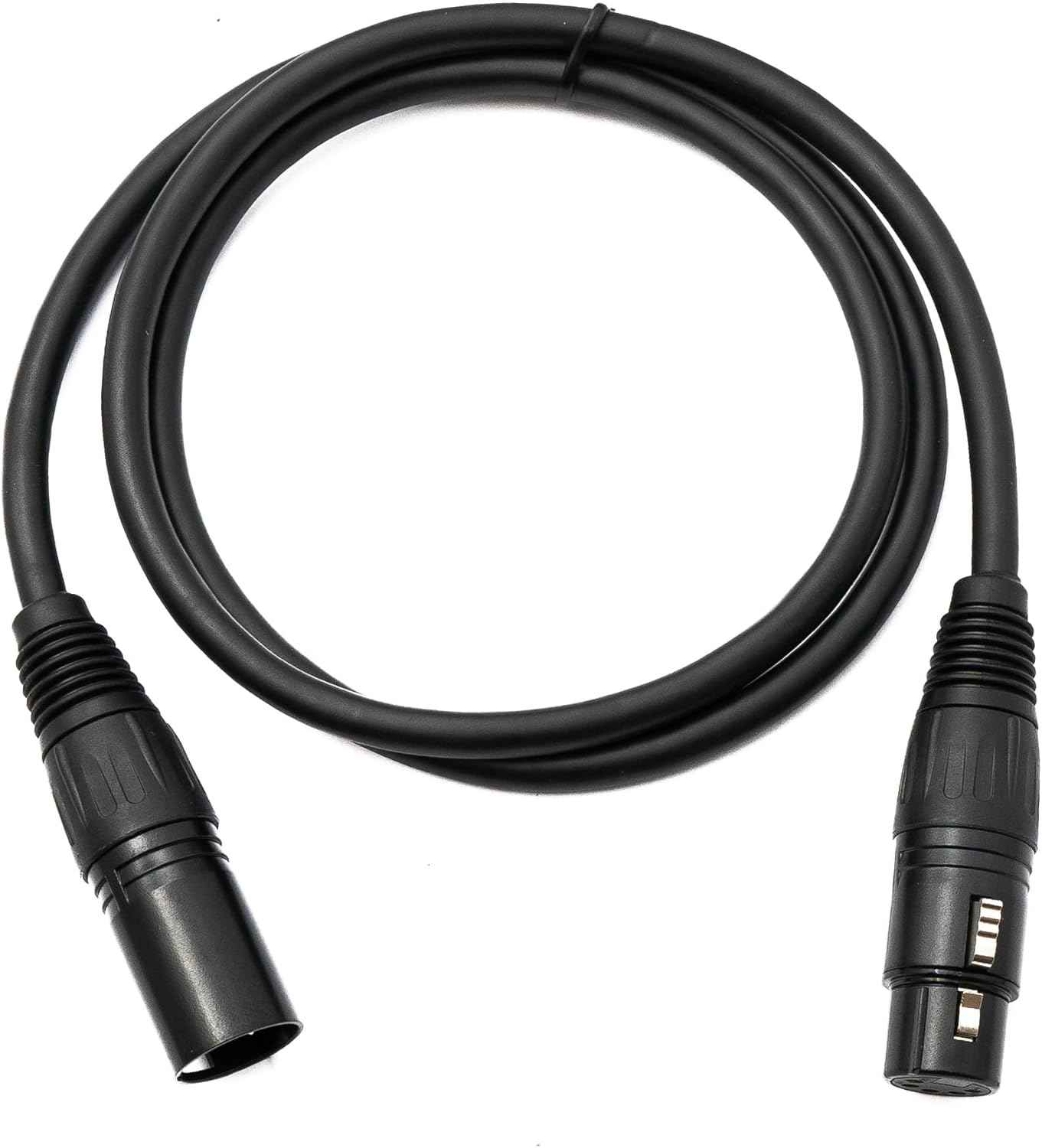 SYSTEM-S Audio XLR Kabel 50 cm 5 polig Buchse zu Stecker Adapter in Schwarz