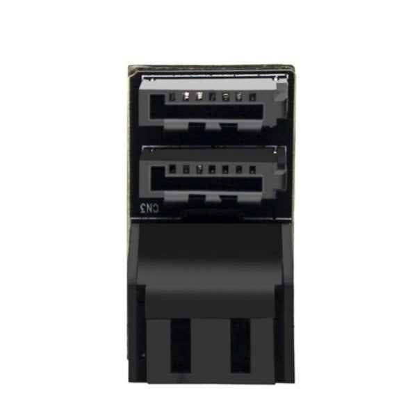 SYSTEM-S SATA Adapter 2x 7Pin Buchse zu 2x Stecker Kabel 90° für Mainboard SSD HDD