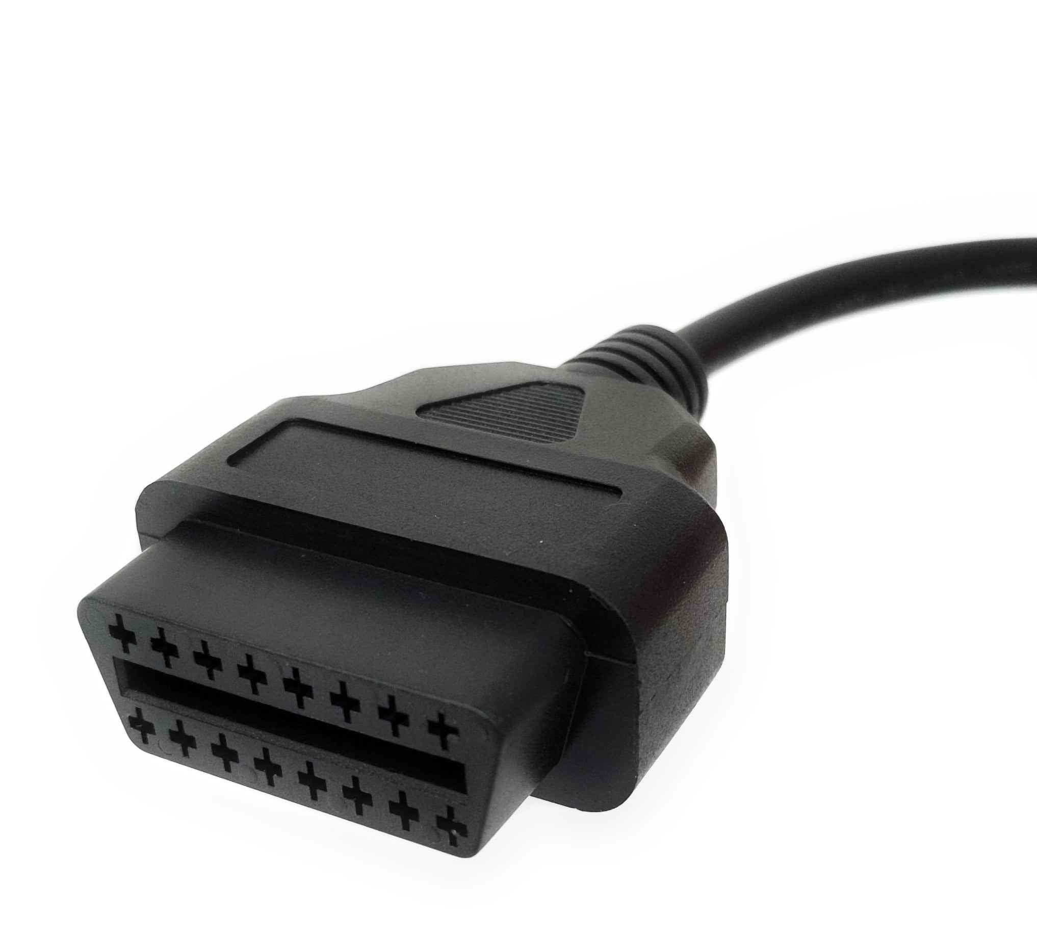 SYSTEM-S OBD Kabel 40 cm OBD 2 Buchse für Renault 12pin in Schwarz für Auto Diagnose