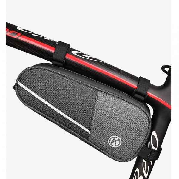 SYSTEM-S Fahrrad Tasche wasserfest Dreiecktasche Rahmentasche Triangeltasche Grau