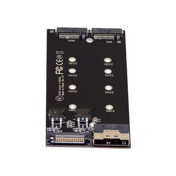 SYSTEM-S NVME M.2 Adapter 2x AHCI zu PCIE Express 3 4.0 Slimline SFF-8654 8X Raid Card