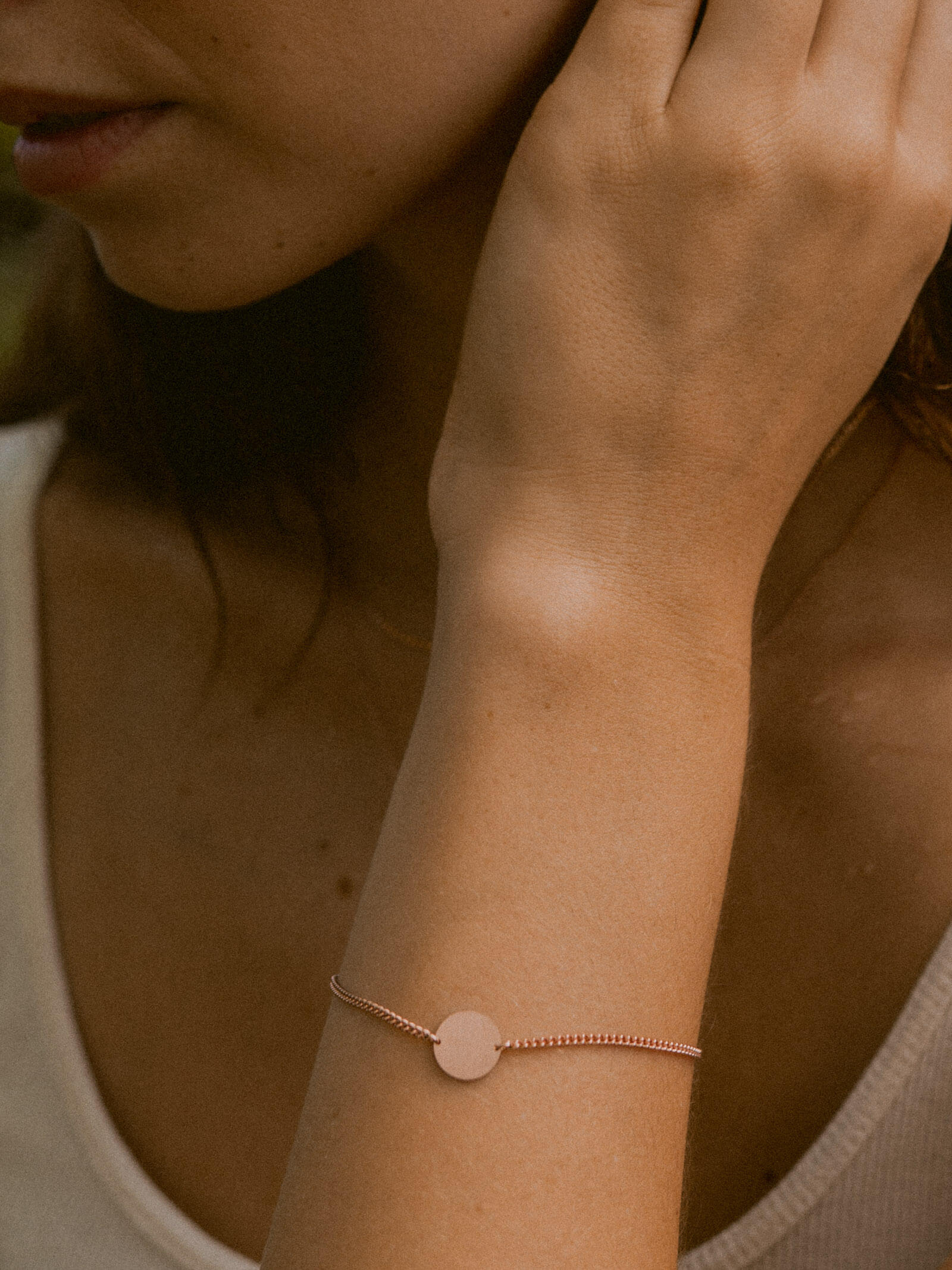 Armband Panzerkette CIRCLE Roségold Vergoldet