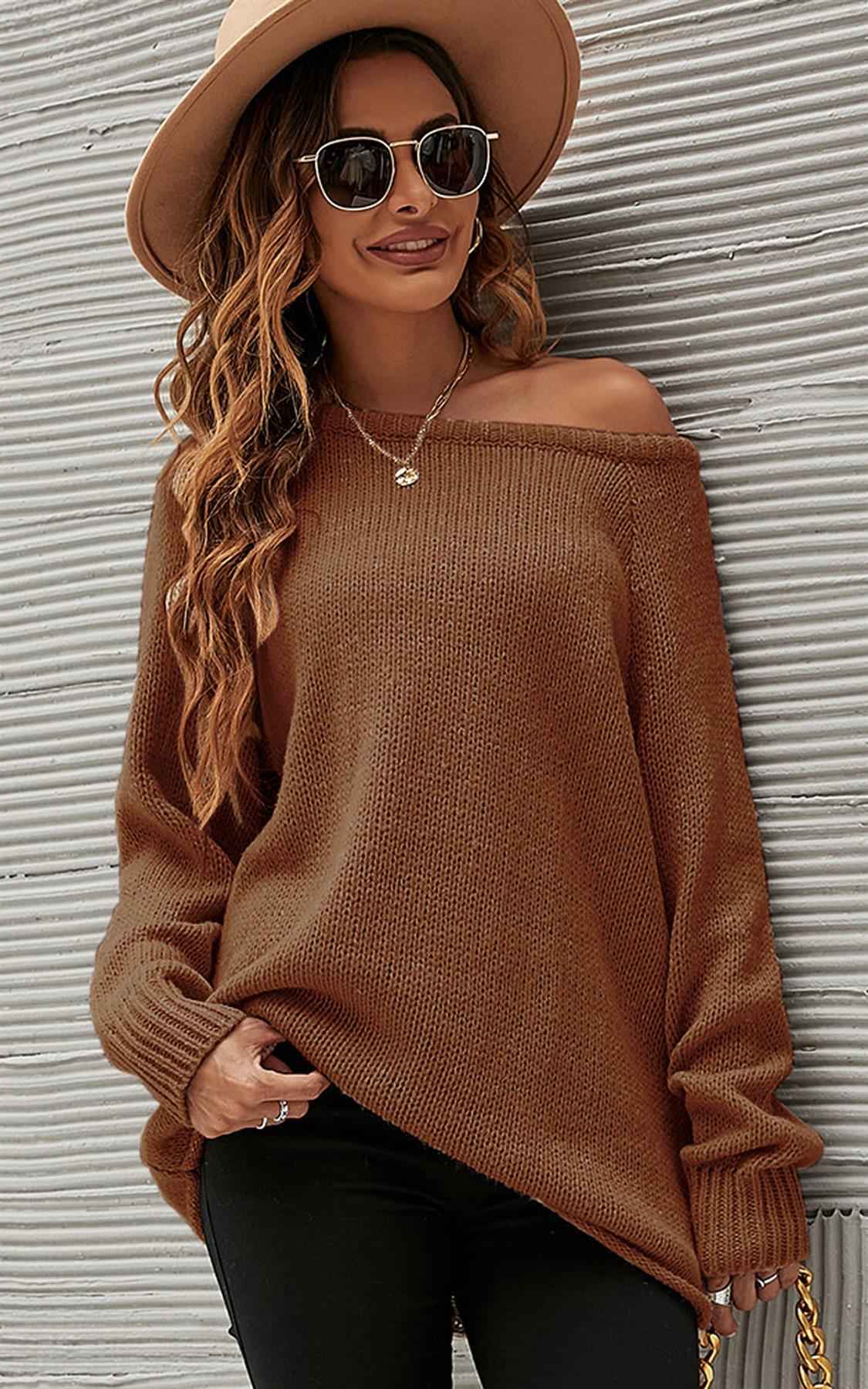 Comfy Jumper Top In Yummy Caramel