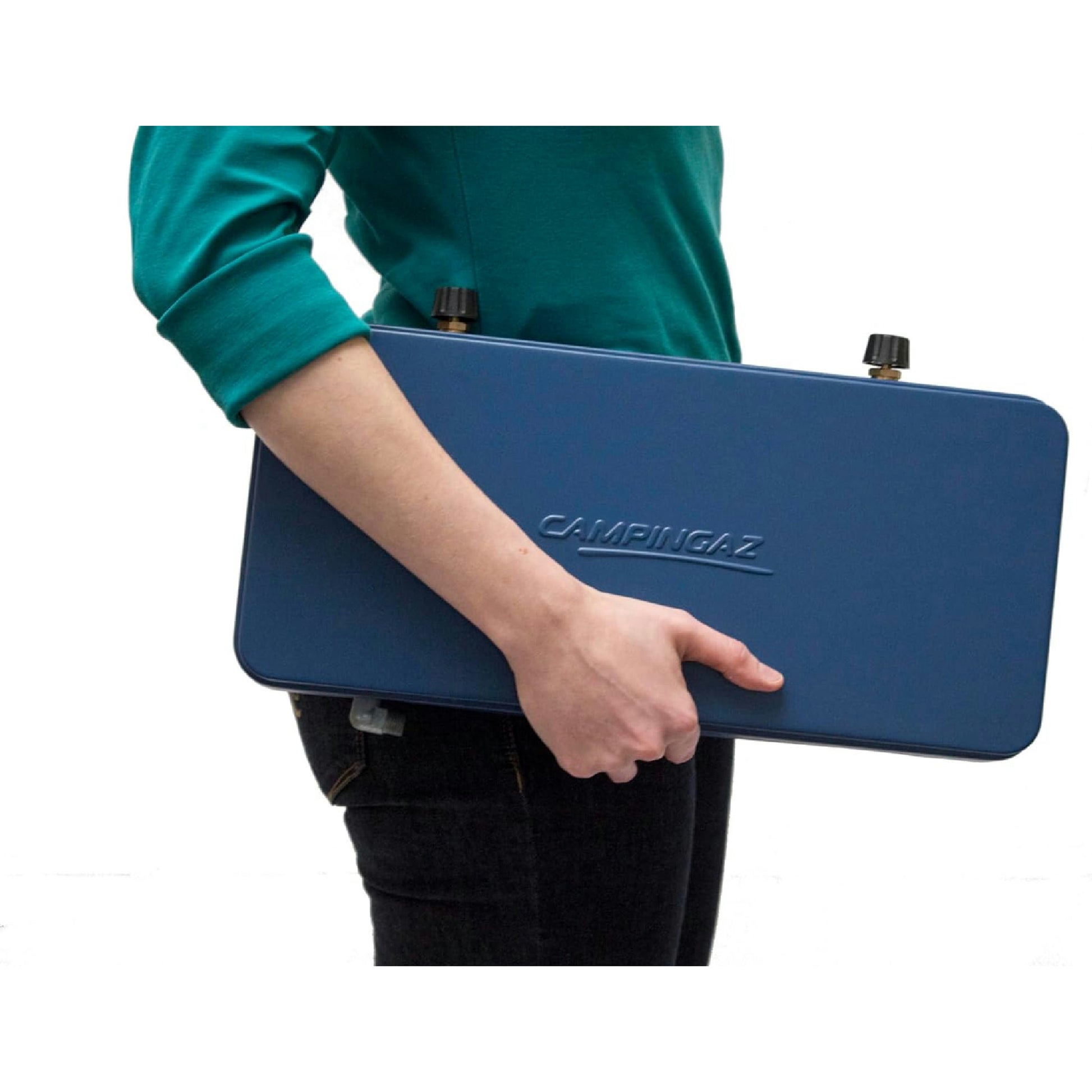 Campingaz kompakter Outdoor-/Tisch-/Gas-/Campingkocher Base Camp, 2 flammig, mit Deckel, 3.200 Watt, Blau Hauptansicht