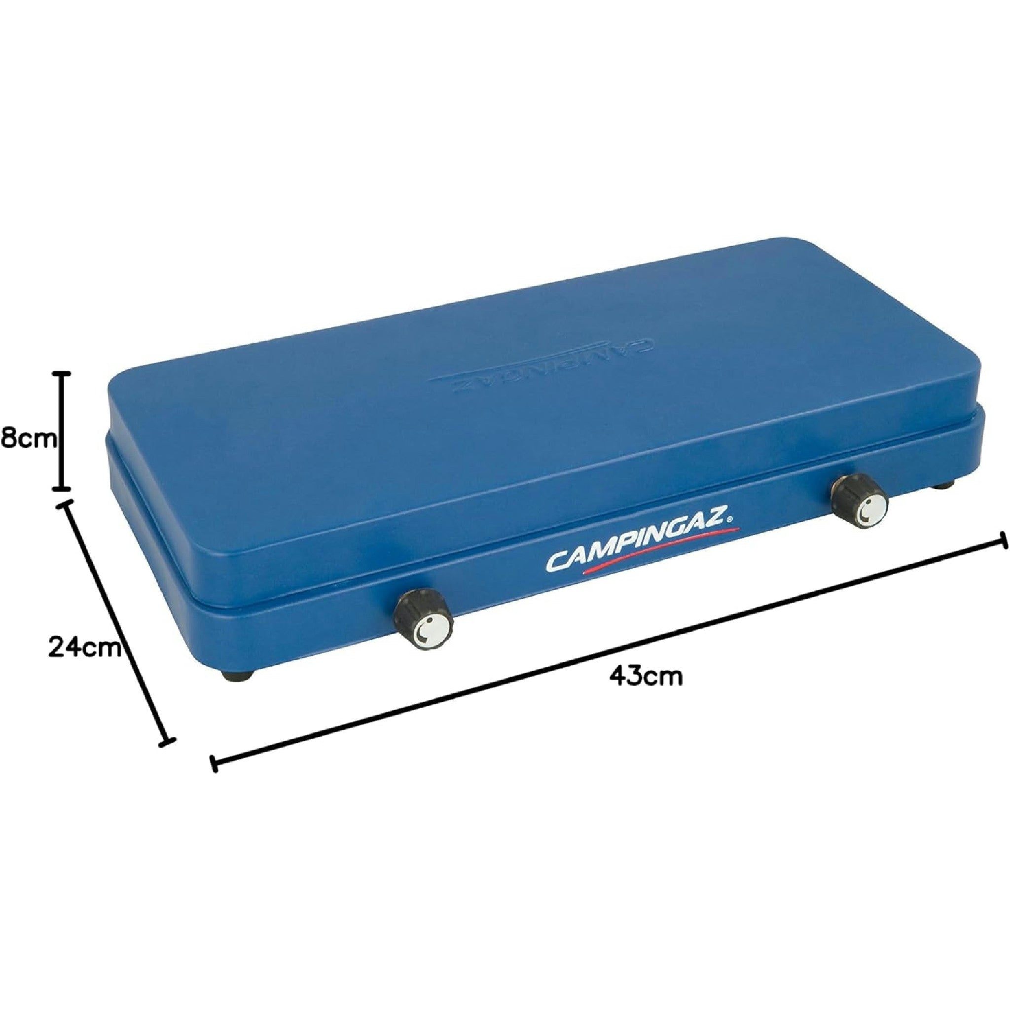 Campingaz kompakter Outdoor-/Tisch-/Gas-/Campingkocher Base Camp, 2 flammig, mit Deckel, 3.200 Watt, Blau Hauptansicht