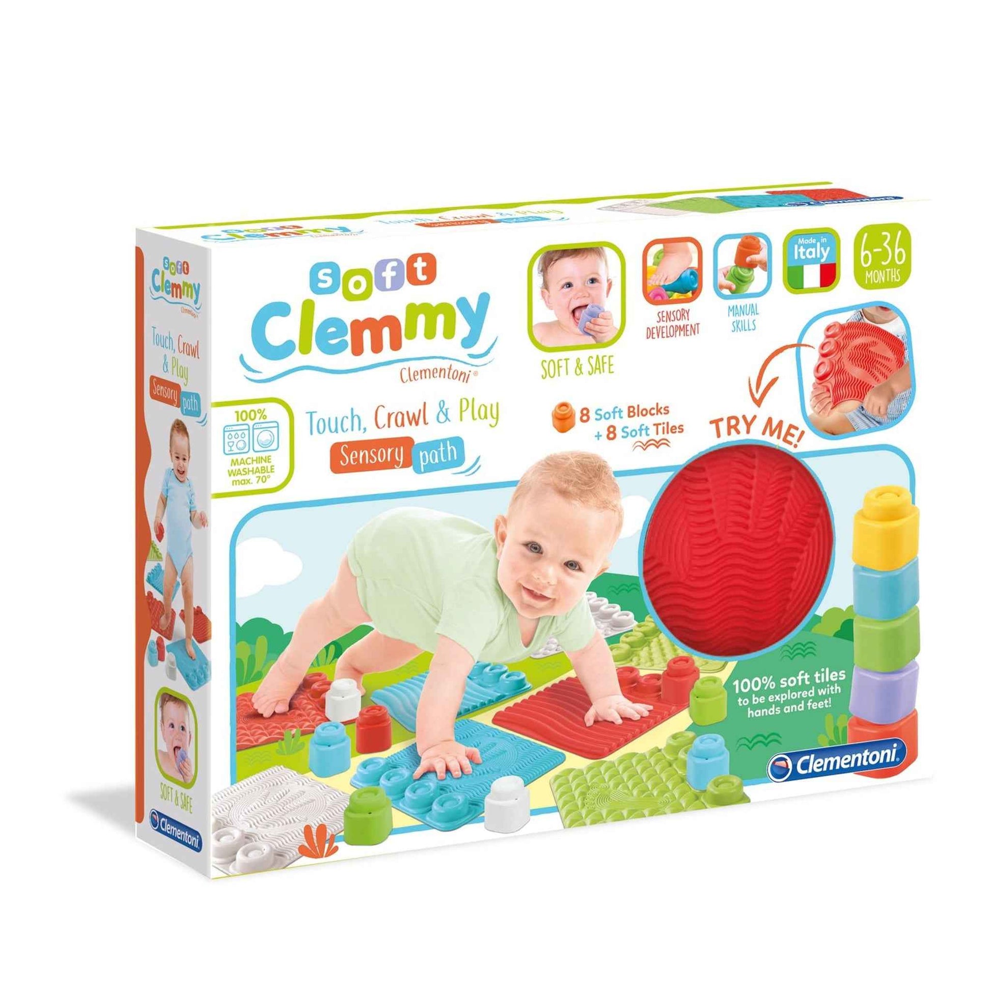 Sensorische Spielmatte mit Clemmy-Bausteinen Kunststoff mehrfarbig | Clementoni