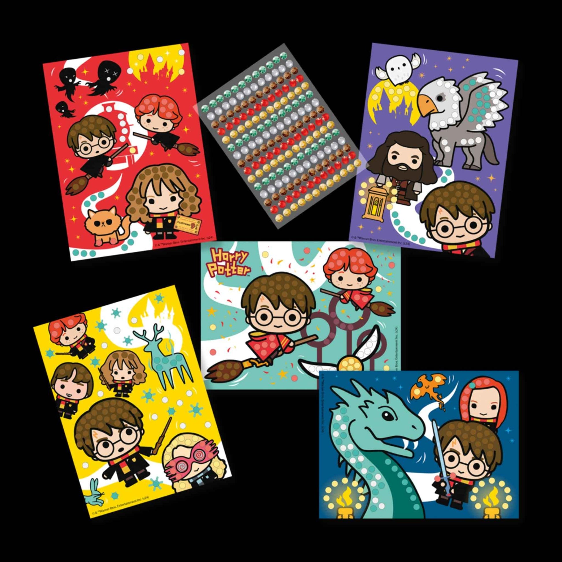 Diamond Painting Harry Potter 5 Karten selbstklebend mehrfarbig | SES Creative