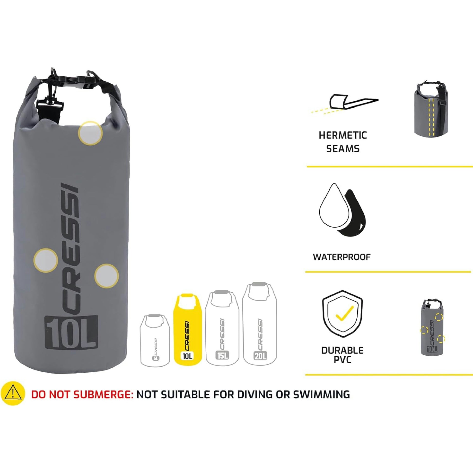 Cressi Dry Bag - Sacca Zaino Impermeabile per attività Sportive, Unisex Adulto Hauptansicht