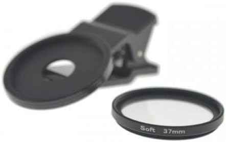 SYSTEM-S Soft Filter 37 mm Gewinde Weichzeichnung mit Clip in Schwarz für Smartphone