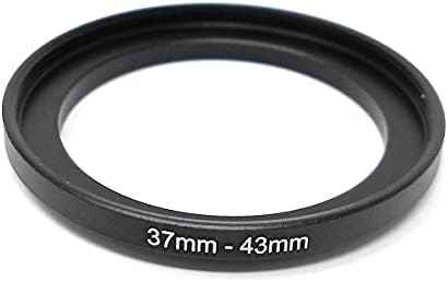 SYSTEM-S Objektiv Adapter 37 mm Gewinde zu 43 mm Step Up Ring in Schwarz für Filter