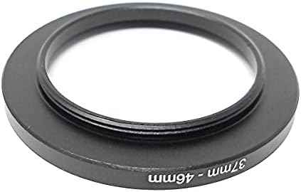 SYSTEM-S Objektiv Adapter 37 mm Gewinde zu 46 mm Step Up Ring in Schwarz für Filter