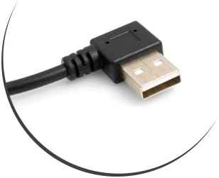SYSTEM-S Mini USB Kabel 90° Rechts gewinkelt Winkelstecker auf USB Typ A (male) 90° rechts gewinkelt Datenkabel Ladekabel 26 cm