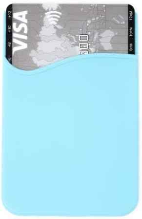 System-S 1x Smartphone Kartenhalter Silkonhülle Kartenetui in Blau