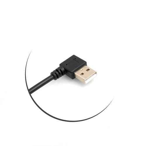 SYSTEM-S Mini USB Kabel 90° Grad rechts gewinkelt Winkelstecker auf USB Typ A (male) links gewinkelt 26 cm