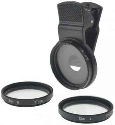 SYSTEM-S Sternfilter 3er Set 37 mm mit Clip Linse Filter in Schwarz für Smartphone